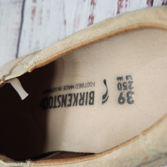 Birkenstock Oswego Suede Slip on Loafers Tan Sandcastle Size 39 - Picture 9 of 11